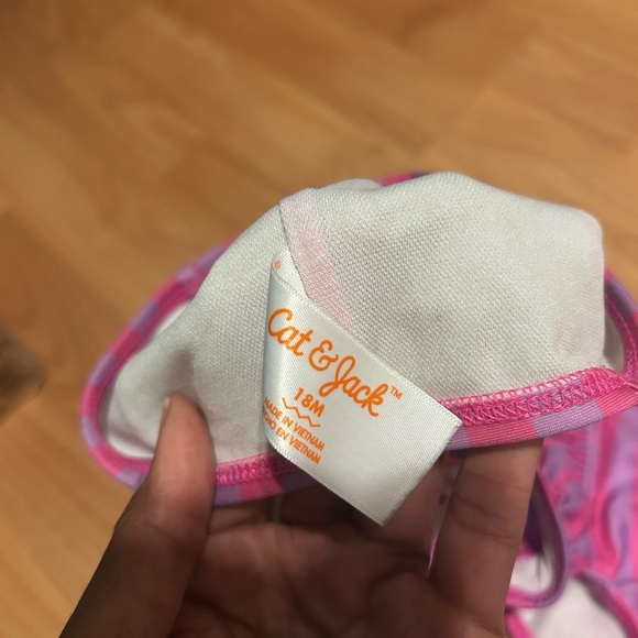 Cat & Jack Pink and Purple Striped Bikini Infant Toddler 18 months - Picture 3 of 6